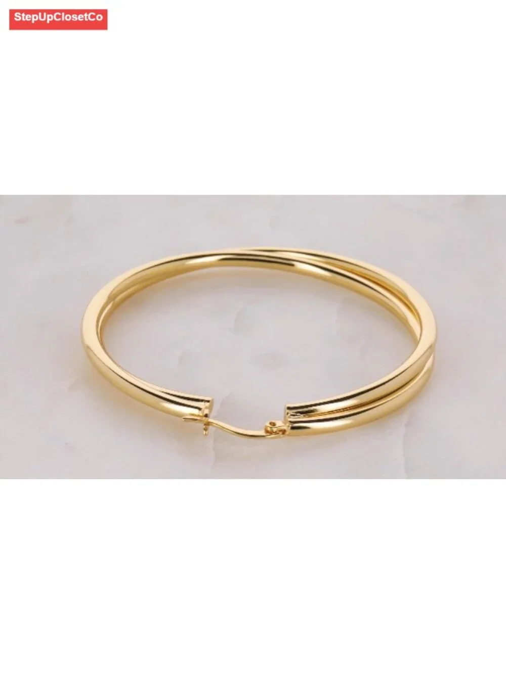 Twisted Hoop Earrings for Women, Hypoallergenic Nickel-Free, 14K Gold Plated,